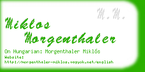 miklos morgenthaler business card